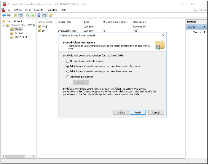 SMB share permission setting